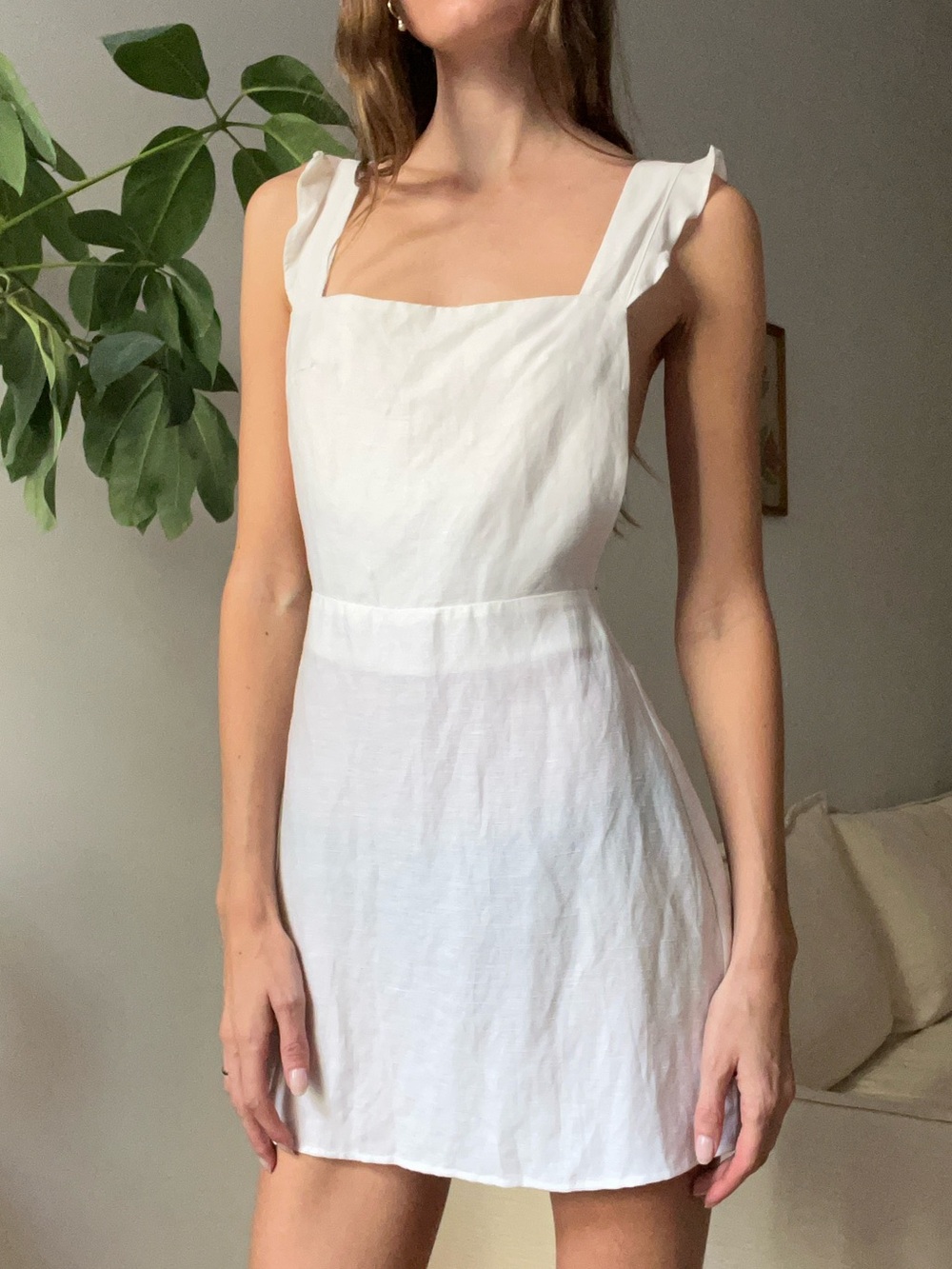 Reformation backless linen dress